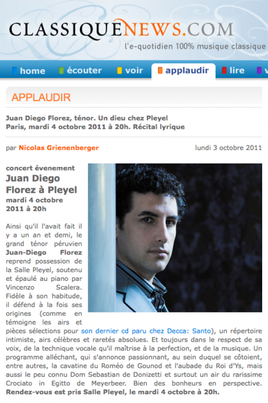 ClassiqueNews.com – 3 octobre 2011