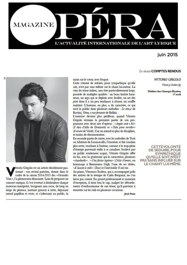 Opéra Magazine – juin 2015